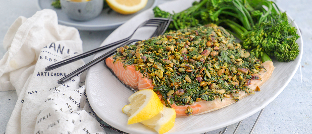 Baked Pistachio Crust Salmon