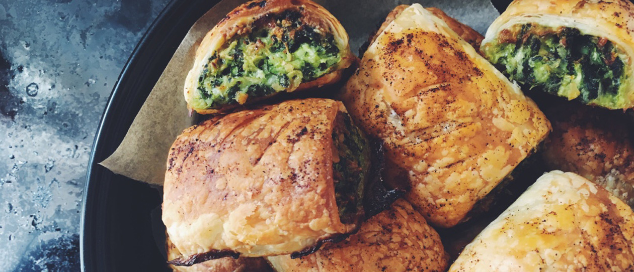 Supergreen sausage rolls