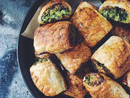 Supergreen sausage rolls