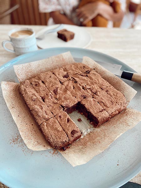 Plate of sweet potato brownies