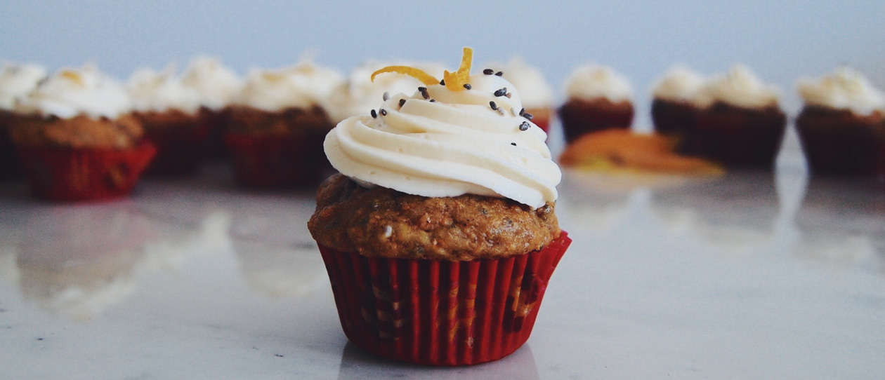 Carrot & chia cupcakes