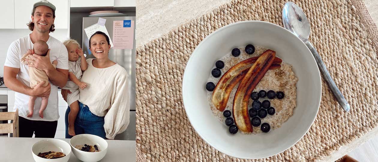 Banana and blueberry porridge