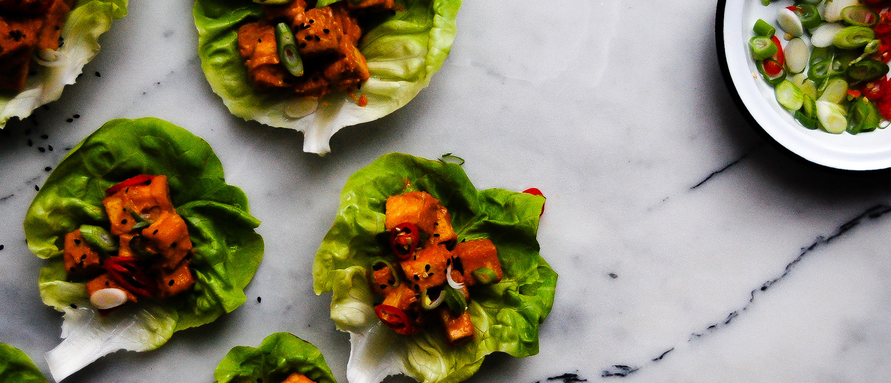 Spicy miso tofu cups