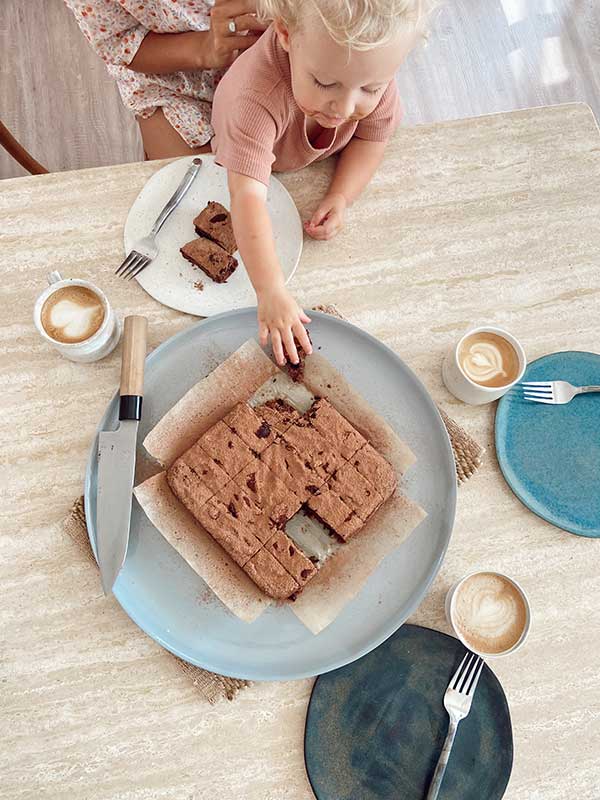 Reaching for a sweet potato brownie