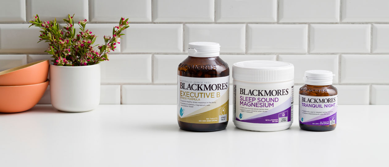 Blackmores Executive B Stress Formula, Sleep Sound Magnesium and Tranquil Night